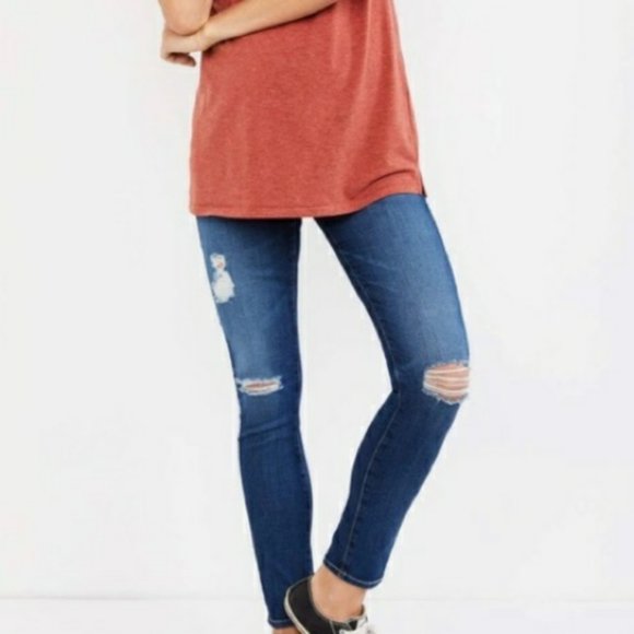 AG ADRIANO GOLDSCHMEID Skinny Maternity Distressed Jeans - Picture 1 of 14